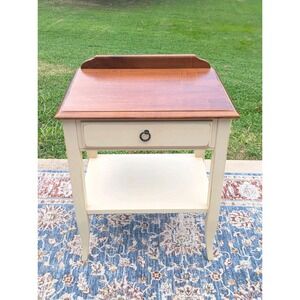 *NICE* Ethan Allen Country Crossings Bedside Nightstand End Table Two-tone Ivory